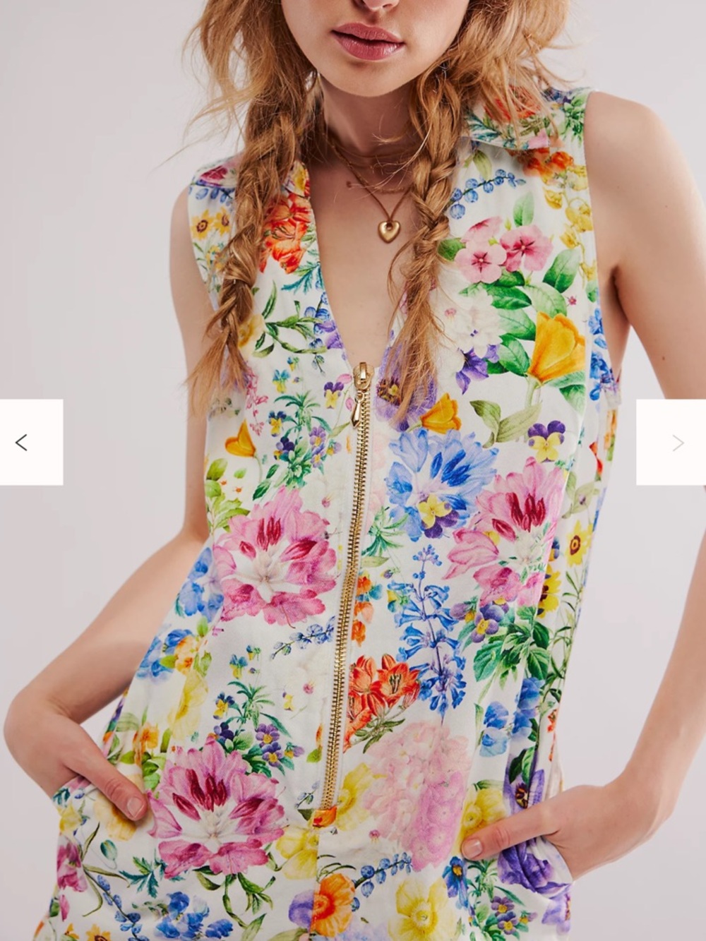 SHOW ME YOUR MUMU Reno Romper Ivory Botanical Floral - Size LG 🌸✨